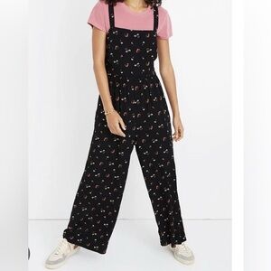 Madewell Floral Black Jumpsuit